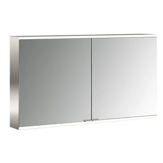 emco prime 2 Lichtspiegelschrank, 1200 mm, 2 Türen, mit verspiegelten Seitenwänden, Aufputzmodell, 949706246, Farbe: aluminium/spiegel