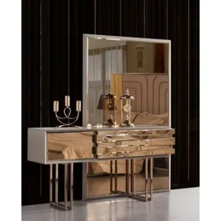 Schminktisch Konsolentisch Frisiertisch Frisierkommode Holz JVmoebel - Gold