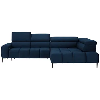 Welnova Ecksofa , Dunkelblau , Textil , Ottomane rechts, L-Form , 300x216 cm , Made in Eu , Typenauswahl, Stoffauswahl, seitenverkehrt erhältlich, Hocker erhältlich, Rücken echt , Wohnzimmer, Sofas & Couches, Wohnlandschaften, Ecksofas