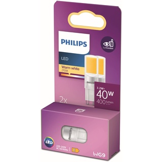 Philips LED Brenner, Ersatz für 40W Halogen, G9 3,2W, ersetzt warmweiß, 2 Stück
