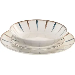 Geschirr Home ESPRIT Blau Weiß Porzellan 18 Stücke - Blau