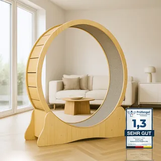 Katzenlaufrad 'Baghira' XXL Groß 120cm Innendurchmesser - Holz