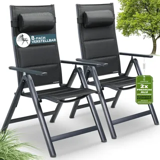 CASARIA Gartenstuhl Bern Premium 69 x 110 x 112,5 cm grau 2 St.