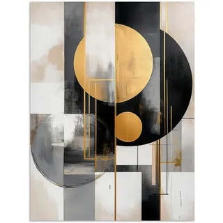 MuchoWow Poster Abstrakt - Gold - Silber - Formen - Ästhetisch - Modern 60x80 cm , Goldfarben , Papier , Rechteckig , 60x80x0.1 cm , Bilder & Rahmen, Bilder, Sonstige Wandbilder