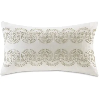 Harbor House Dekoratives Kissen in modernem Design Hypoallergenes Sofakissen, Lendenwirbelstütze, Suzanna, Baumwoll-Medaillon, Taupe, Oblong 12" x 20"