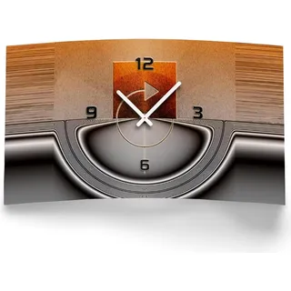 Abstrakt metallic Designer Wanduhr modernes Wanduhren Design leise kein ticken DIXTIME 3DS-0329 - Schwarz