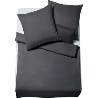 FLEURESSE Lech 3089 Fischgrätmuster Flanell Grau 135 x 200 cm + 80 x 80 cm