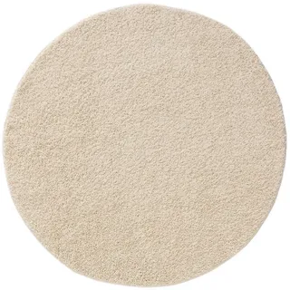 benuta Hochflorteppich Soho Cream ø 250 cm rund , Kunststoff , Rund , 250x250 cm , pflegeleicht , Teppiche und Böden, Teppiche, Hochflorteppiche & Shaggys