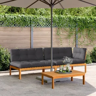 Möbel 3-tlg. Garten-Sofagarnitur aus Paletten mit Kissen Akazienholz - Gartensofas 3209445 - Braun