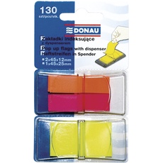 DONAU 7559001PL-99 Index Tabs Sticker Lesezeichen Haftstreifen/Mini-Haftmarker aus 60 μm PP-Folie/ Kunststoff 2x40 tabs/12x45mm, 1x50 tabs/25x45mm