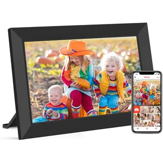 Frameo WLAN Digitaler Bilderrahmen 10,1 Zoll, HD 1280 * 800 IPS Touchscreen Elektronischer FotoRahmen mit 32GB Speicher, Auto Drehung, Einfache Weitergabe von Fotos Videos