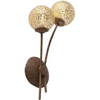 Landelijke wandlamp met tuimelschakelaar 2-lichts roestbruin - Kreta Landhaus / Vintage G9 2 flammig Innenbeleuchtung Leuchte / Lampe - Braun