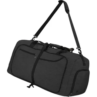 NEWHEY Reisetasche Groß 65L Leichte Sporttasche Weekender Herren Damen Schwarz - Schwarz