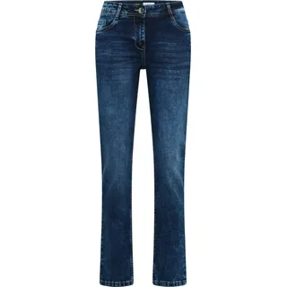 CECIL Damen Slim Leg Jeans Scarlett Mid Waist Slim Fit mid blue wash - Blau