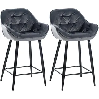 CLP Barhocker 2er Set gepolstert 54 x 103 x 57,5 cm Dunkelgrau