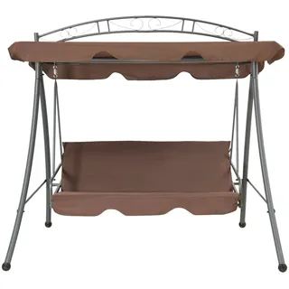 vidaXL Hollywoodschaukel mit Bettfunktion und Dach Kaffeebraun - Braun