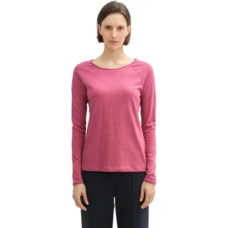 TOM TAILOR Damen 1043134 Basic Longsleeve mit Raglan-Ärmeln, 16348-Pink Velvet, L
