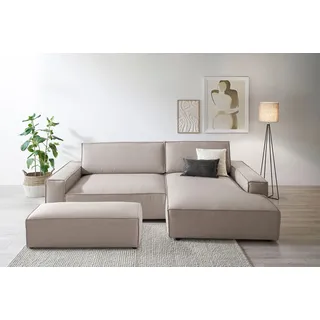 Home Affaire »SHERWOOD XXL tief, L-Form, Schlaffunktion, Bigsofa, Cord, Leinenoptik« stellbar zum Schlafsofa (Krokodilverbinder), Cord, Leinenoptik,