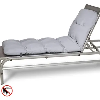 Beautissu Auflage 190 x 60 x 8 cm hellgrau 2 St.