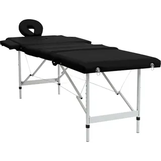 vidaXL Massageliege Klappbar 4-Zonen mit Aluminiumgestell Schwarz - Schwarz