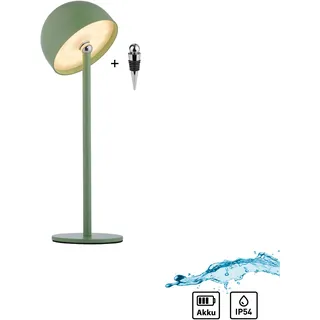 OTTO HOME Tischleuchte "Akku Tischlampe Garrin Indoor Outdoor, magnetischer Flaschenaufsatz", grün, 1, Ø 11cm H: 34,4cm, Leuchten, Pilzlampe Flaschenaufsatz, Regulierung der Lichtstärke, Pilz, Lampe, Tischleuchte