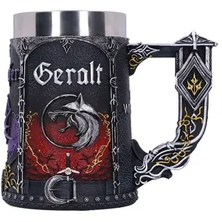 Nemesis Now The Witcher Trinity Bierkrug, offizielles Lizenzprodukt, Schwarz, 15,5 cm