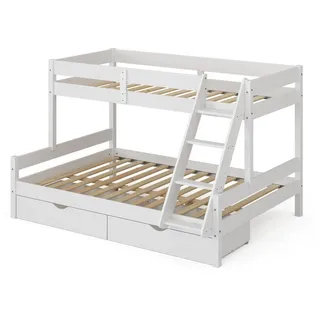 VitaliSpa Etagenbett Everest 140 x 200 cm Kiefer massiv weiß