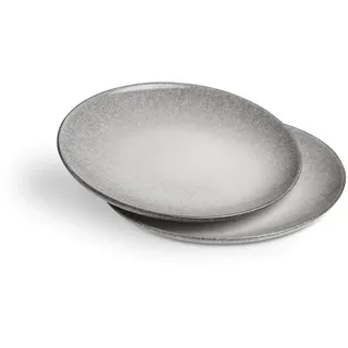 Springlane Frühstücksteller Misty Cliff 2er-Set, Steingut, Grau