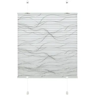 Plissee GARDINIA "EASYFIX Katy Wave mit 2 Bedienschienen" Gr. 4, weiß, B:80cm H:130cm, Obermaterial: 100% Polyester, Plissees, Plissee, in der Breite kürzbar