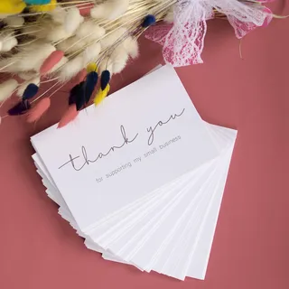 90 Danke für die Unterstützung meiner kleinen Visitenkarten, elegantes und professionelles Design, 10,2 x 15,2 cm, empfohlen für Online-Händler, kleine Geschäftsinhaber und lokale Geschäfte