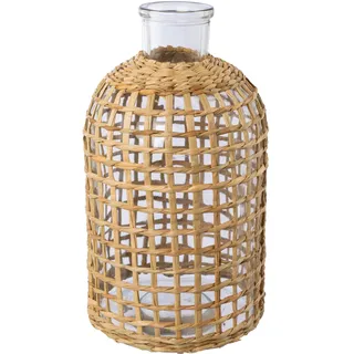 Creativ home Tischvase »Vase aus Glas«, (1 St.), mit Mesh-Überzug, braun