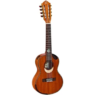 Ortega Guitars Tenor Ukulele Akustisch – 8 Saiten, 2 Schalllöcher – Custom Built Series – Inklusive Gigbag – Mahagoni, Natur (ECLIPSE-TE8)