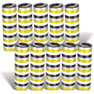 Beistle 88020-50 Metallic Serpentine Überwurf, 10 Rollen Silvester-Party-Geschenke, Auszeichnungen für die Nacht, Papier, Schwarz/Gold/Silber/Weiß