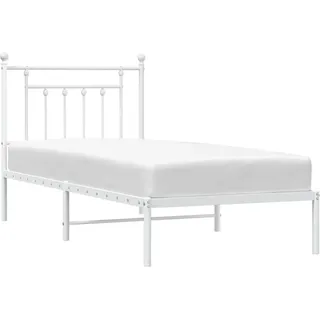 vidaXL Bettgestell mit Kopf- und Fußteil Metall Schwarz 90x200 cm - Schwarz