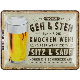 Nostalgic-Art Blechschild 15x20 cm - Wo ich geh und steh - Bier