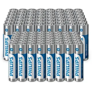 Philips Ultra AA-/AAA-Alkali-Batterien in der Kombipackung - Preisgünstig und vielseitig, 96 Stück