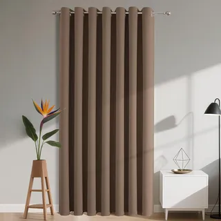 Joydeco Verdunklungsvorhänge 1 Stück,Türvorhang Blickdichte Türgardine,Tür Vorhang mit Ösen Thermo Kälteschutz Hitzeschutz Schallschutz für Schlafzimmer Wohnzimmer(Cappuccino,1xH240xB140)