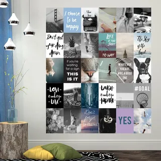 Walplus Entfernbarer selbstklebend Wand Sticker "Reise Collage Wandsticker" Wandbild Kunst Zuhause Wohnzimmer Küche Dekor Restaurant Café Hotel Dekoration