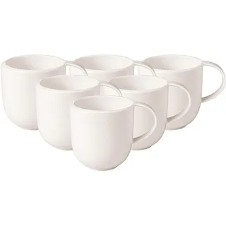 Villeroy & Boch Becher mit Henkel NewMoon 0,39 l Weiß 6 St.