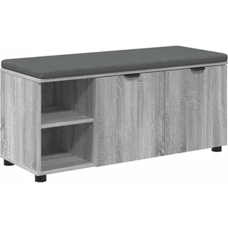 Flurbank mit Kissen mit Regal Graues Sonoma 100 x 38 x 46 cm - Grau