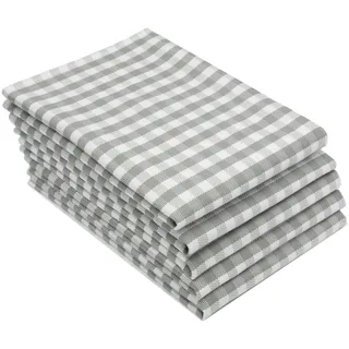 ZOLLNER 5er Set Geschirrtücher Baumwolle in 50x70 cm - saugstarke Küchentücher in grau kariert - waschbar bis 60°C – Gastronomiequalität - Oeko Tex® Zertifiziert