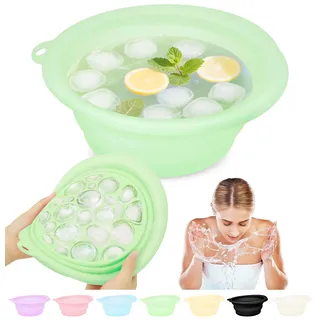 Musiwanna Face Ice Bath Bowl, Faltbares Eiswürfel für Gesicht, Silikon Schüssel für Gesicht Eisbad, Facial Ice Bath Washbasin Eingebaute Eiswürfelschale für den Heimgebrauch oder Unterwegs