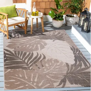 Sanat Floral Outdoor Teppich 200 x 290 cm Beige