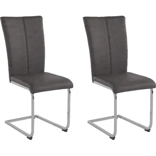 Home affaire Freischwinger »Alex« (Set) 2 Stk.Stuhl belastbar bis 120 Kg, Gestell im Chrom-Look, schwarz