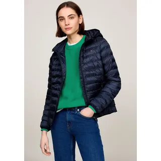 Tommy Hilfiger Damen, Daunenjacke PADDED GLOBAL STRIPE Jacket mit Kapuze, blau (Desert Sky), XXL