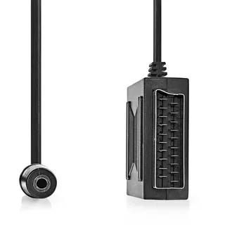 Nedis SCART-Kabel - SCART Stecker - SCART Buchse / 3.5 mm Buchse - Vernickelt - 480p - 0.20 m - Rund - PVC - Schwarz - Box