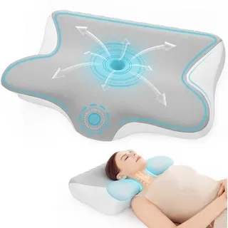 Unyqoos® Ergonomisches, höhenverstellbares Nackenkissen aus Memory‐Schaum – orthopädische Schlafstütze für Seiten-, Rücken- & Bauchschläfer, , 100 Nächte - Weiß