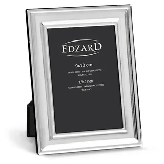 Edzard Bilderrahmen Sunset für Foto 9 x 13 cm, edel versilbert, anlaufgeschützt, mit Samtrücken, Fotorahmen zum Stellen
