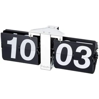 Eichmüller since 1950 Deko Flip Uhr - Tischuhr - Silber schwarz
