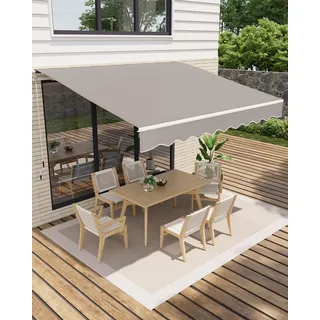 Gelenkarmmarkise 300 × 250 cm mit Kurbel, UV50+, Wasserabweisend | Wandmontage, Neigungsverstellbar, Terrasse, Balkon, Sonnenschutz